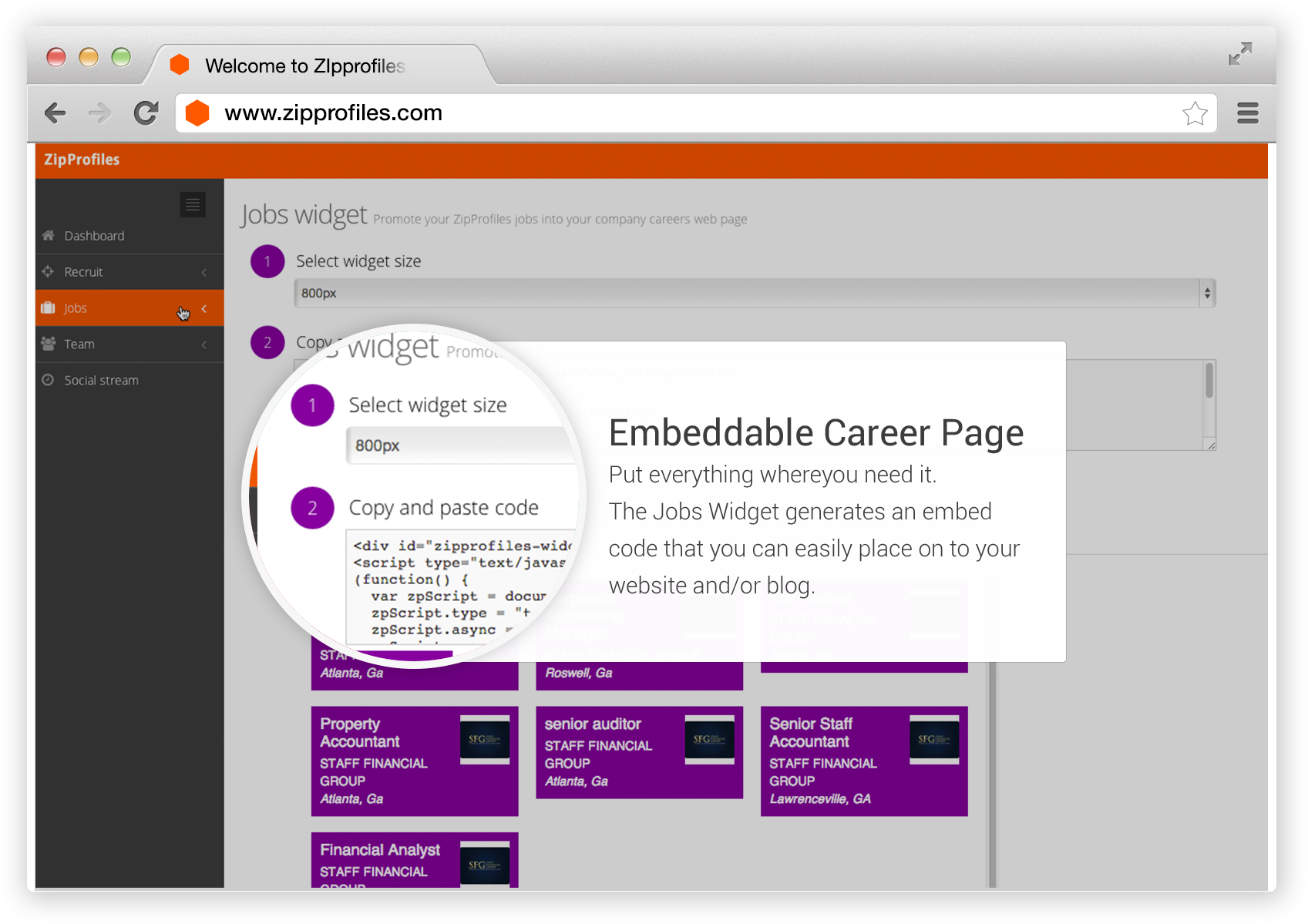 Embeddable Career Page